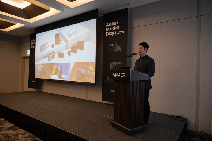 엔도 아유무 앤커코리아 회장 겸 앤커 재팬 최고경영자(CEO)가 4일 서울 강남구 인터컨티넨탈 파르나스 호텔에서 열린 기자간담회에서 신제품에 대해