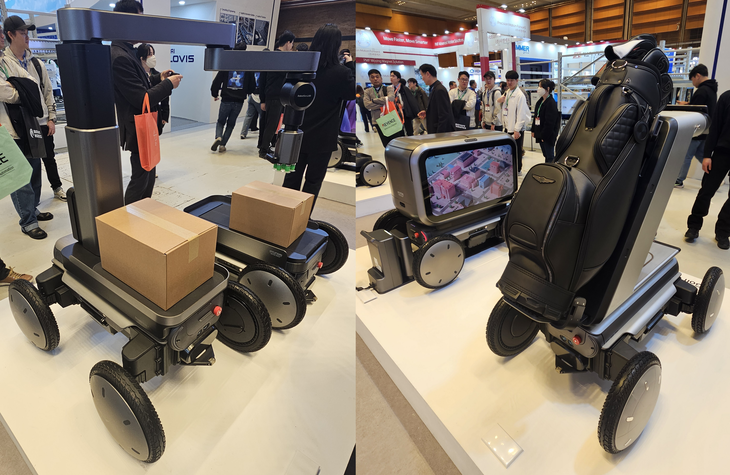 CES 2026 로보틱스 그룹 최고 혁신상을 수상한 첨단 모바일 플랫폼 '모베드(MobED)'. 사진=박규빈 기자