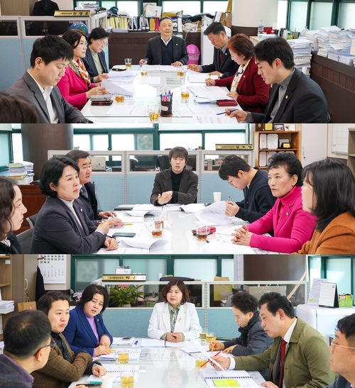 안산시의회 기획행정위원회-문화복지위원회-도시환경위원회(위에서 아래로) 10일 집행부와 간담회 개최