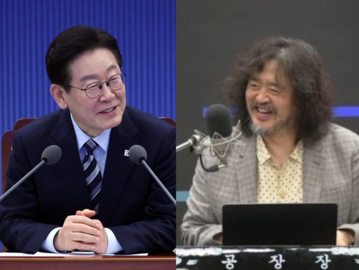 이재명 대통령과 방송인 김어준씨
