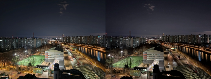 야간사진 비교.