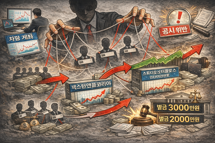 차명 계좌를 통한 주식 보유·거래와 계열사 연계 구조를 시각화한 이미지. [사진=챗GPT]