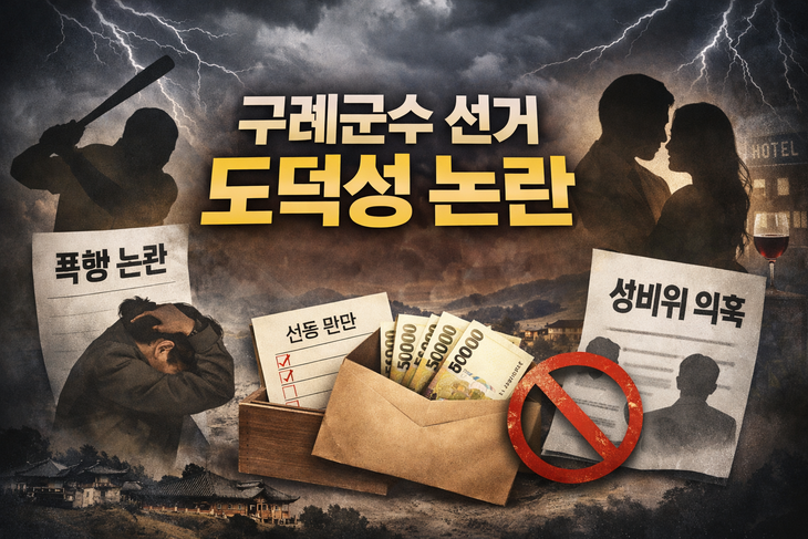 민주당 구례군수 선거, 후보들 잇단 '도덕성 논란'…폭력·금품·성비위까지