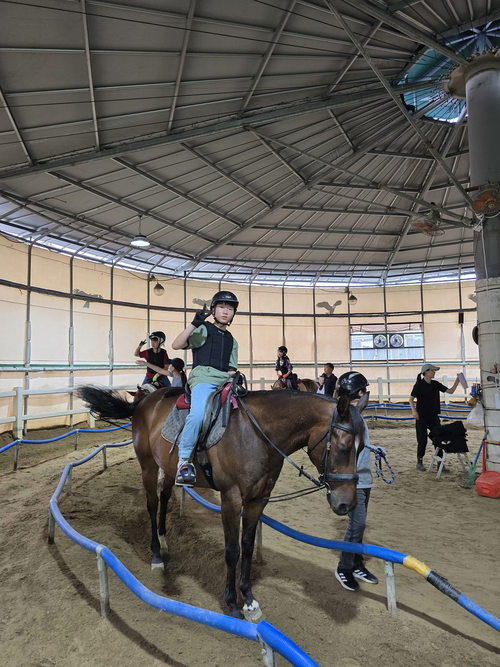 과천시 학생승마 지원사업 말타기 수업 현장