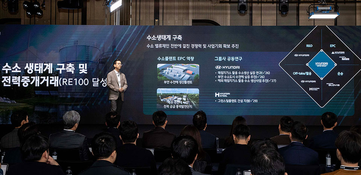 현대건설이 에너지 전환 선도 및 본원적 경쟁력 강화에 초점을 둔 중장기 성장 전략을 발표하며 글로벌 혁신 기업으로 도약하겠다고 밝혔다.