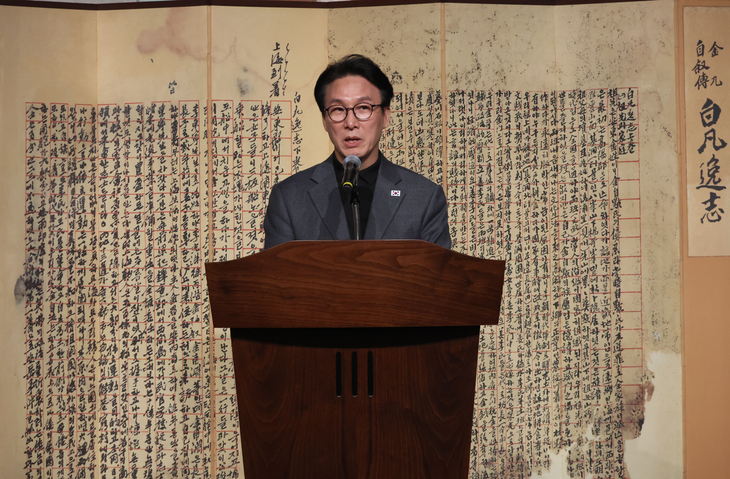 축사하는 김민석 국무총리