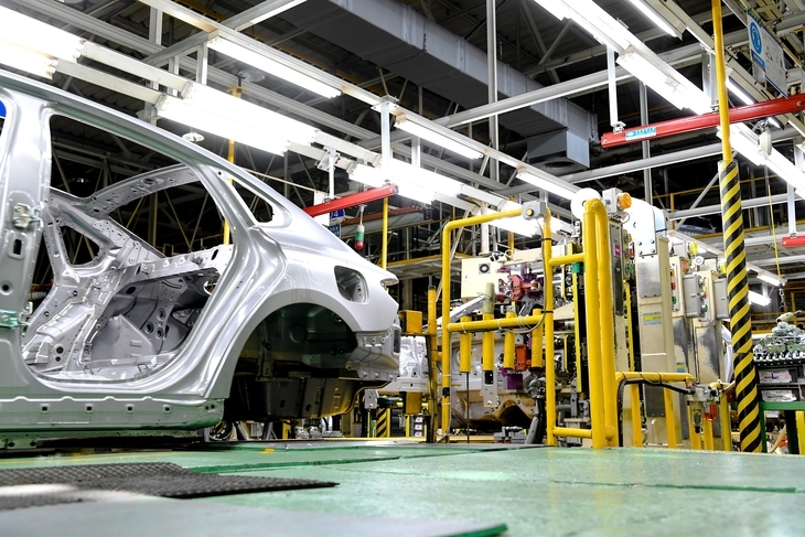 현대차 아산공장 생산라인.