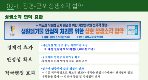 광명시 폐기물 처리 대책 언론 브리핑 발표 자료