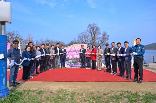 양평군 3일 유엔관광기구 '최우수 관광마을' 양수리(두물머리) 선정 기념비 제막식 개최