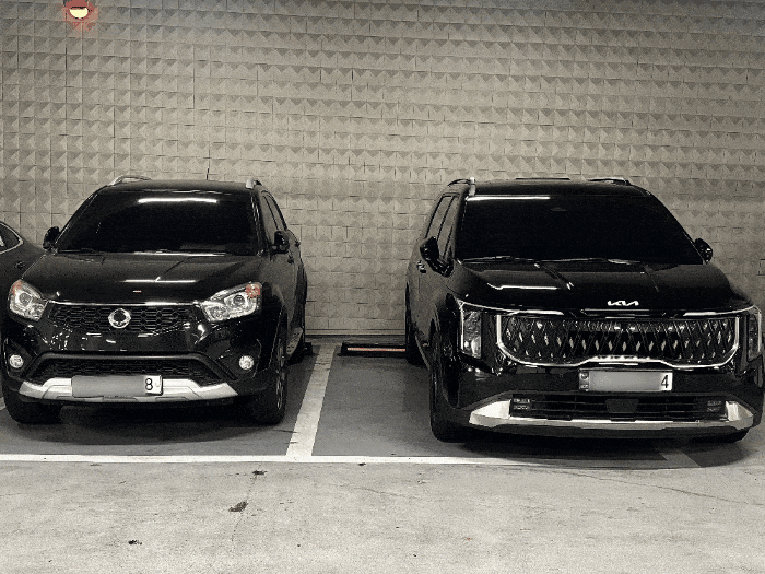 9일 국회의원 전용인 의원회관 지하 1층 주차장에 번호판 끝자리가 짝수인 차량이 여러 대 주차돼 있다. 사진=김나현