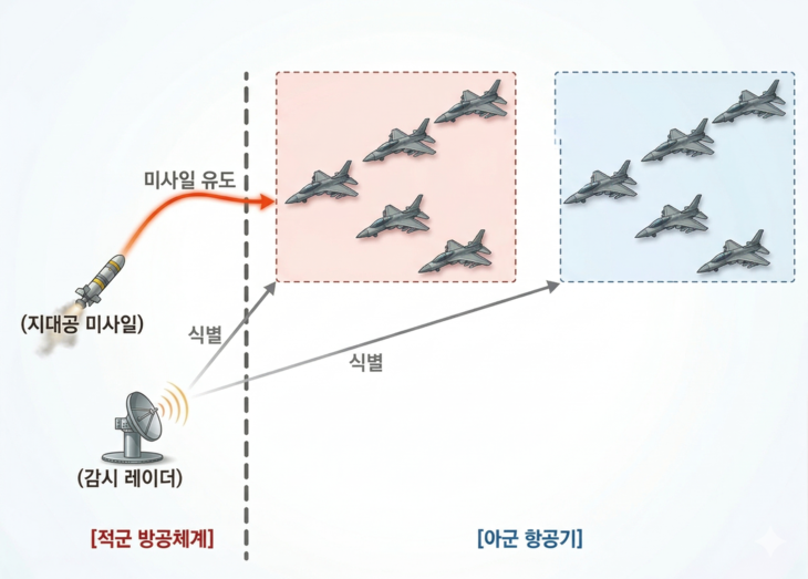 '적 기만용 무인 비행체와 운용 방법의 활용 방안'을 설명하기 위한 참고도. 자료=지식재산처 제공, 구글 생성형 AI '제미나이' 재구성