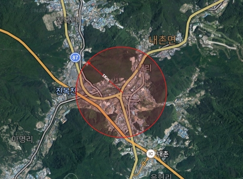 포천시 내촌취-정수장 위치도