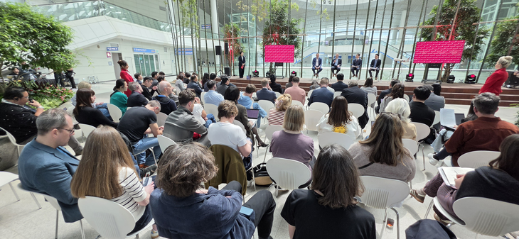 14일 오전 11시 인천국제공항 제2여객 터미널에서 열린 런던 히스로-인천 직항 노선 취항 기념 기자 간담회 현장. 사진=박규빈 기자