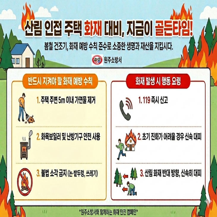 산림 인접 주택 화재 대비