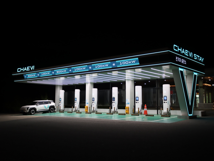 채비 전기차 충전소의 모습