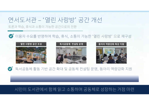 광명시 21일 '읽고 머물고 성장하는 미래 도서관' 언론 브리핑 발표 자료