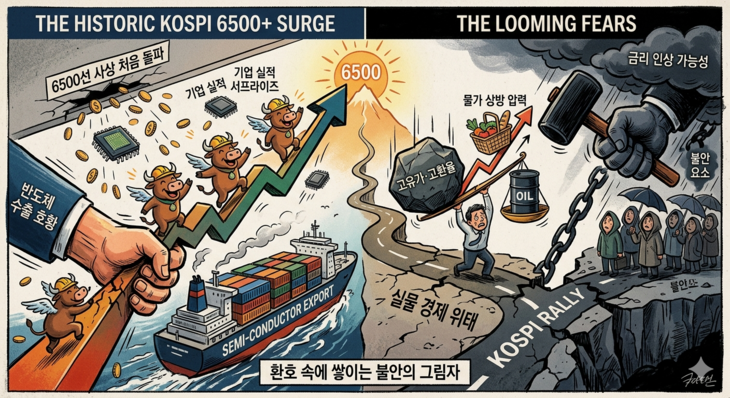 증시 불기둥 올라탔다…환율·금리는 암초