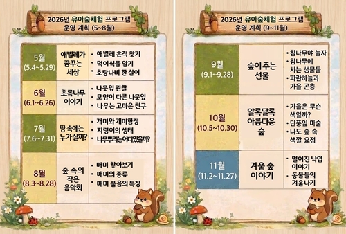 부천시 유아숲체험원 프로그램 차수별 운영 계획 배너