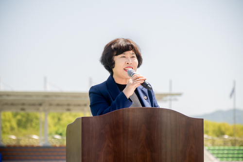 이정애 남양주시의회 부의장 24일 2026년 제20회 남양주시장기 그라운드골프대회 축사 발표