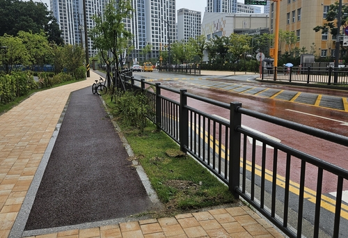 과천시 지식정보타운 2025년 보행자용 방호울타리 정비 후 모습