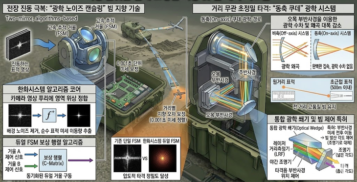 기동 플랫폼 탑재 초정밀 지향·빔 제어 시스템. 그림=구글 생성형 AI 제미나이 재구성
