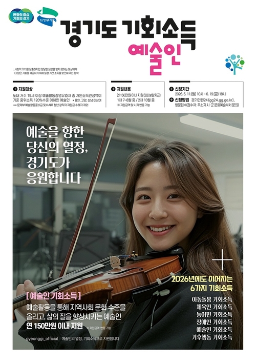 의정부시 '경기도 예술인 기회소득' 신청 안내 배너