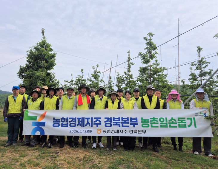 경북농협, 의성 사과농가 찾아 일손 지원