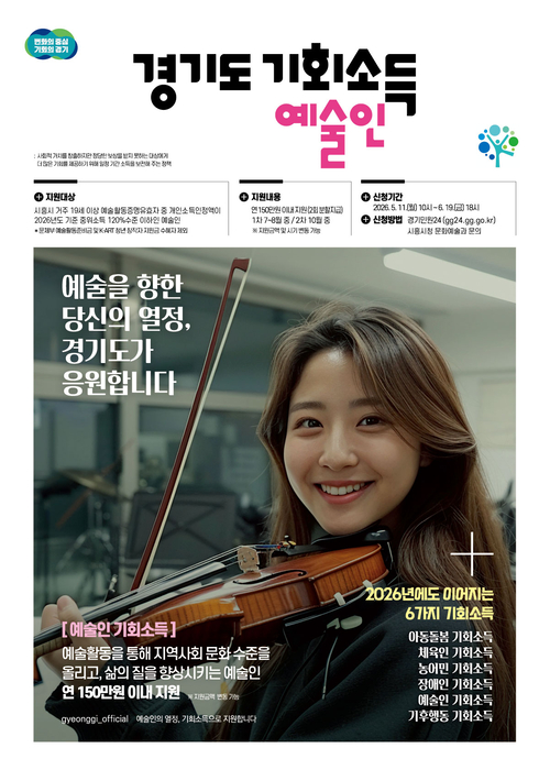 시흥시 '경기도 예술인 기회소득' 안내 배너