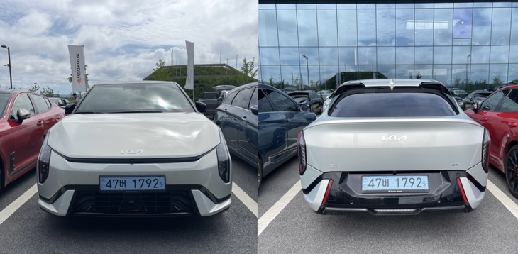 기아 'EV4' 전·후면. 사진=박지성 기자