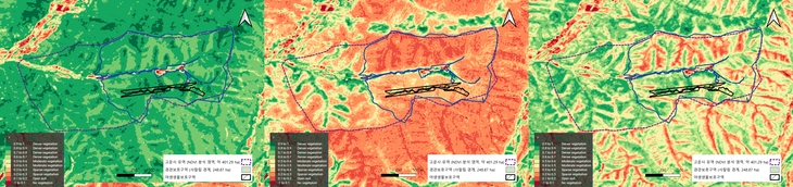 산불 전 후 상