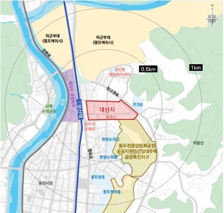 동두천시 보산동 소규모주택정비 관리지역 지정 추진 위치도