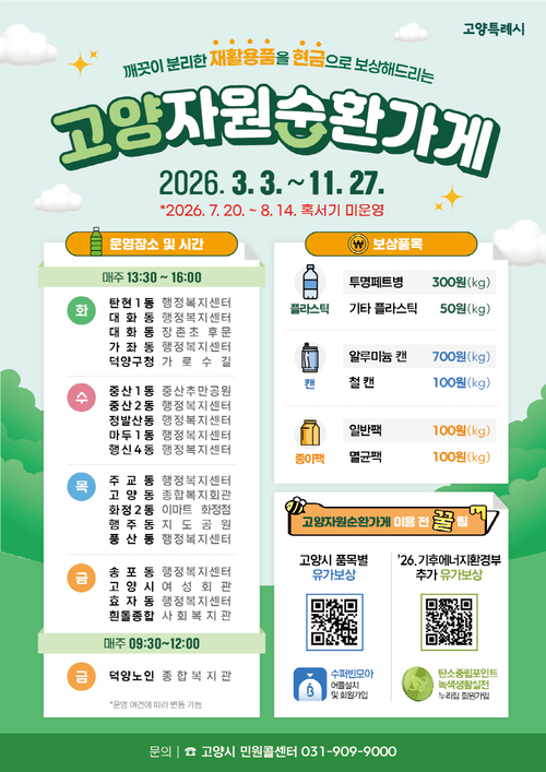 2026년 고양자원순환가게 안내 배너