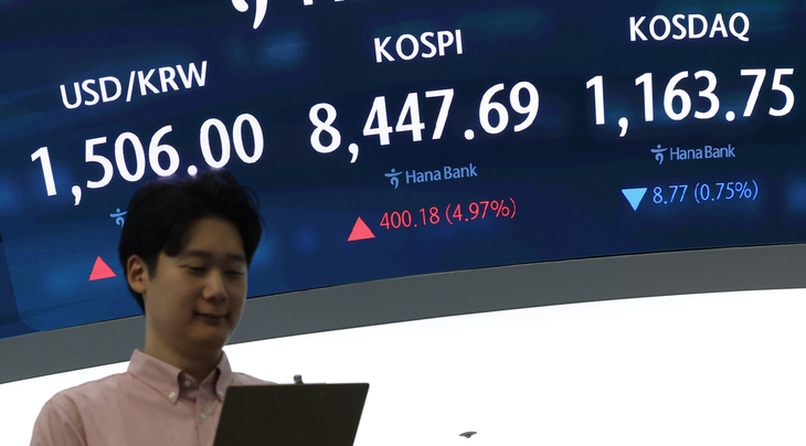 코스피, 장초반 첫 8,400선 돌파