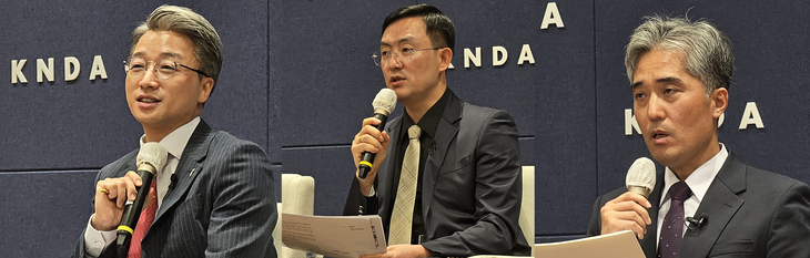 손한별 국방대학교 전략학부 교수·엄정식 공군사관학교 군사전략학과 교수·반길주 국립외교원 국제안보통일연구부 교수. 사진=박규빈 기자