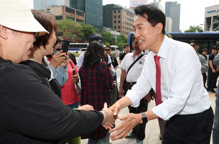 제9회 전국동시지방선거에서 당선된 오세훈 국민의힘 서울시장. 사진 = 연합뉴스.