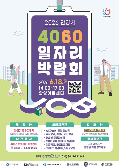 안양시 4060 일자리박람회 개최 배너