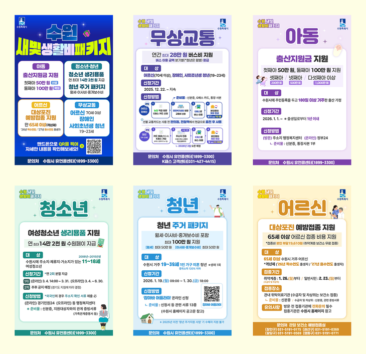 수원 새빛 생활비 패키지 홍보물. 제공=수원시