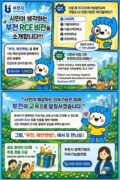 부천시 '부천 RCE 비전' 시민 공모 결과 배너