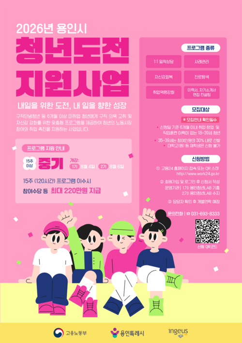 용인시는 15주 동안 구직 프로그램에 참여하고 최대 220만원의 수당을 받을 미취업 청년 50명을 모집한다. 제공=용인시