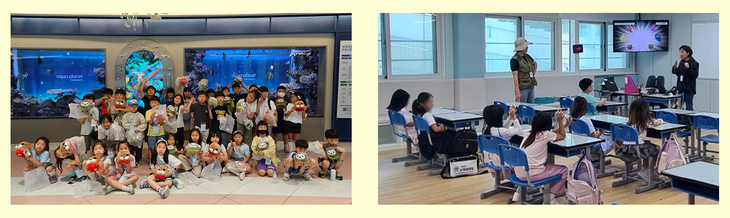 '오감톡톡, 아쿠아 꼬마 탐험대'(왼쪽), 함께하는 숨 쉬는 작은 지구, 초록별 연결 대작전. 제공=경기도교육청