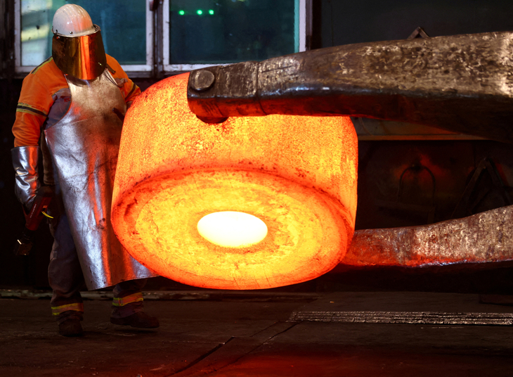 FILE PHOTO: Steel workers at Dirostahl in Remscheid
