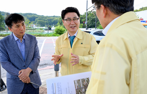 김원기 의정부시장 1일 민락~고산 연결도로 개설사업 현장 방문