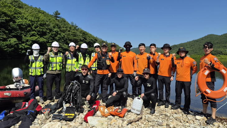 진도소방서, 한국농어촌공사와 합동 수난인명구조훈련 실시