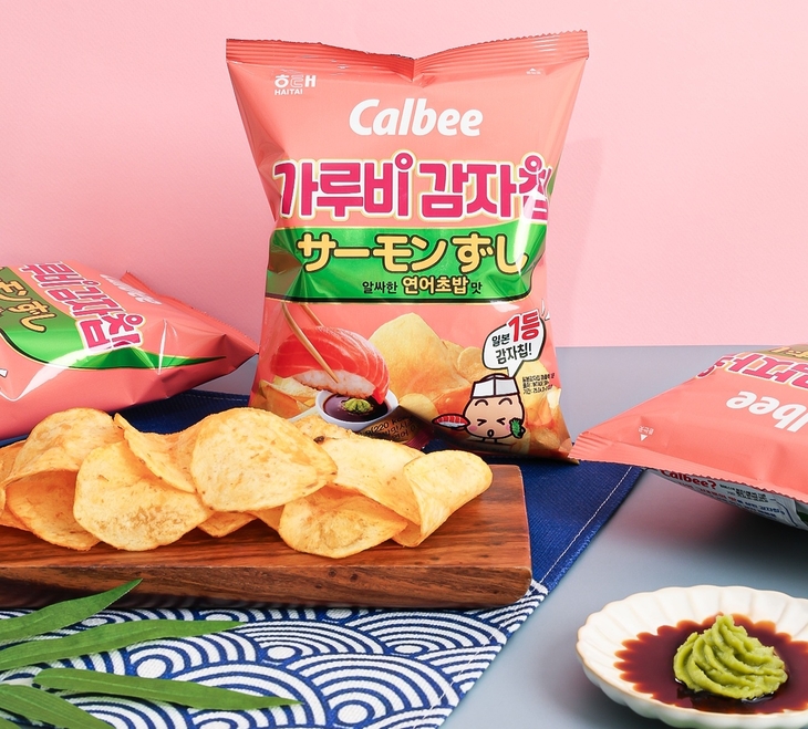 해태제과, 일본 미식 담은 가루비감자칩 '연어초밥맛'