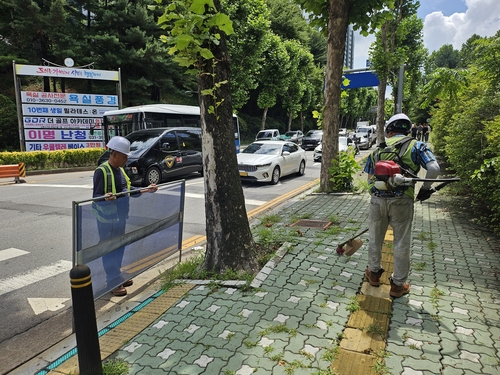 군포시 도로변 제초작업