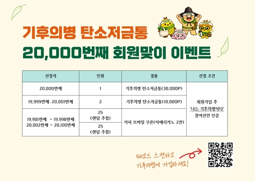 광명시 '기후의병 2만명' 돌파 기념 이밴트 안내 배너