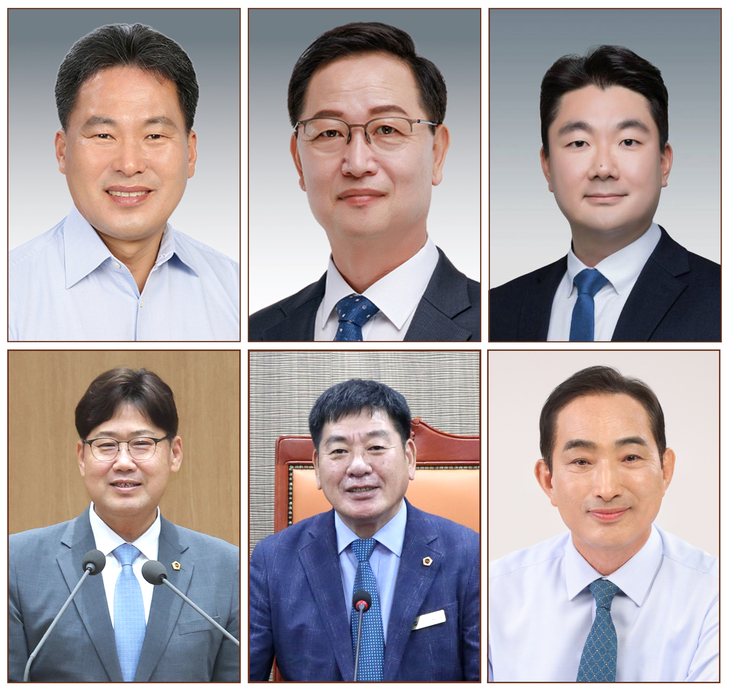 제12대 경기도의회 전반기 상임위원장으로 선출된 (상단 왼쪽부터 시계방향) 양경석 안전행정위원장, 채신덕 문화체육관광위원장, 장한별 의회운영위