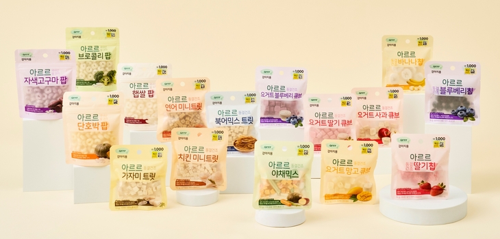 동원F&B 아르르, 다이소서 반려견용 '밥·꾸 간식' 16종 판매