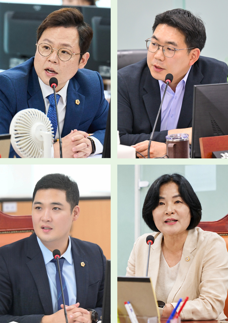(왼쪽상단에서 시계방향으로) 김철환 건설교통위 부위원장. 문승호 보건복지위 부위원장, 윤순옥 건설교통위 부위원장, 최민 경제노동위 부위원장. 제