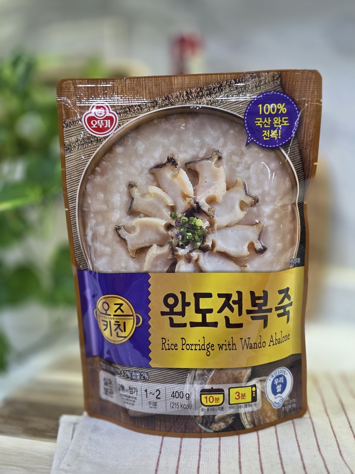 완도군, 오뚜기와 완도 전복 100% 들어간 전복죽 출시
